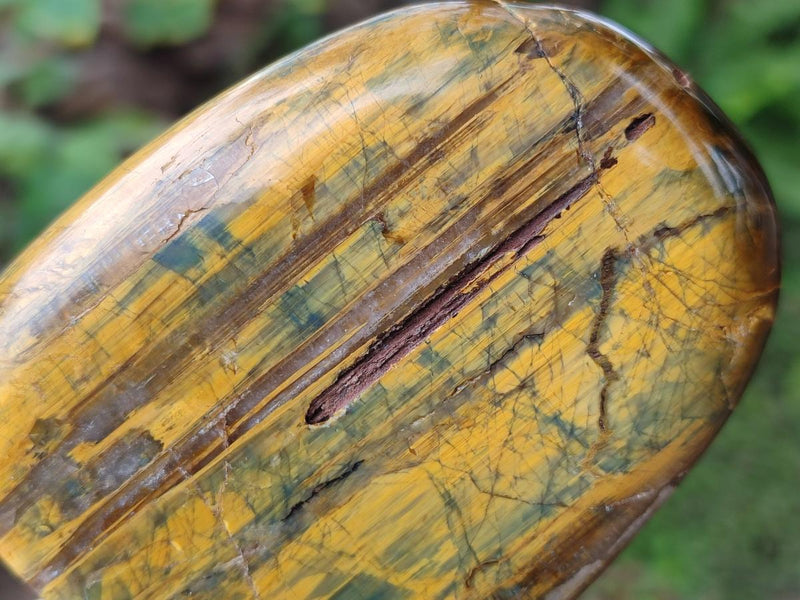 Polished Golden Nellite Tigers Eye Standing Display Pieces x 3 From Prieska, South Africa - Toprock Gemstones and Minerals 