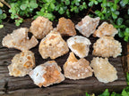 Natural Golden Limonite Quartz Clusters x 12 From Mwinilunga, Zambia - Toprock Gemstones and Minerals 