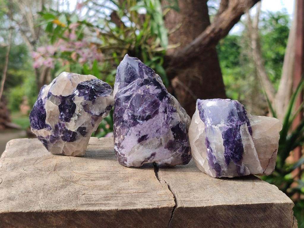 Polished One Side Lithium Silver Leaf Lepidolite Specimens x 12 From Zimbabwe - Toprock Gemstones and Minerals 