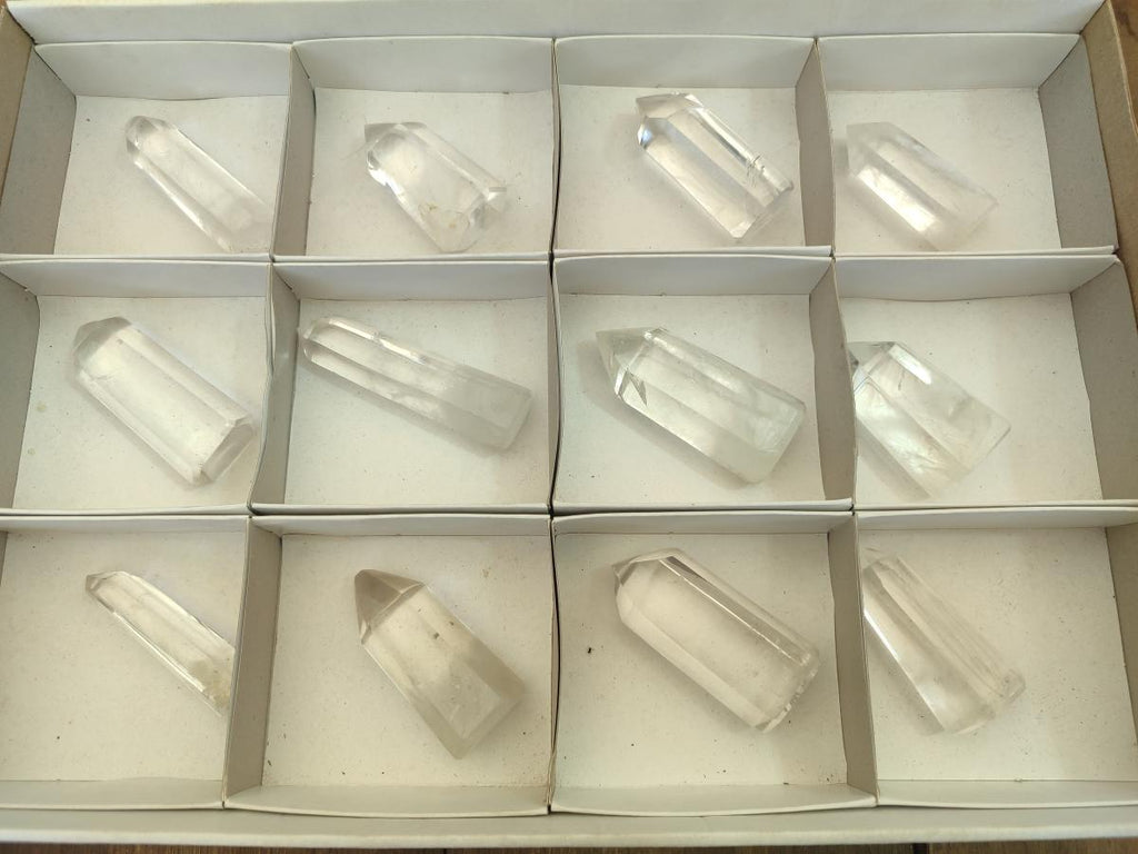 Polished Clear Quartz Crystals x 12 From Madagascar - Toprock Gemstones and Minerals 