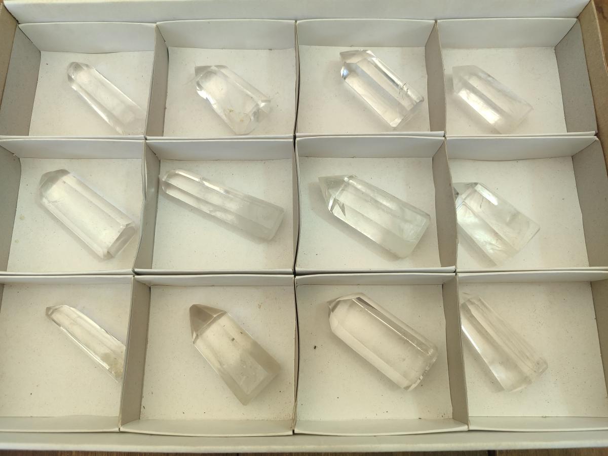 Polished Clear Quartz Crystals x 12 From Madagascar - Toprock Gemstones and Minerals 
