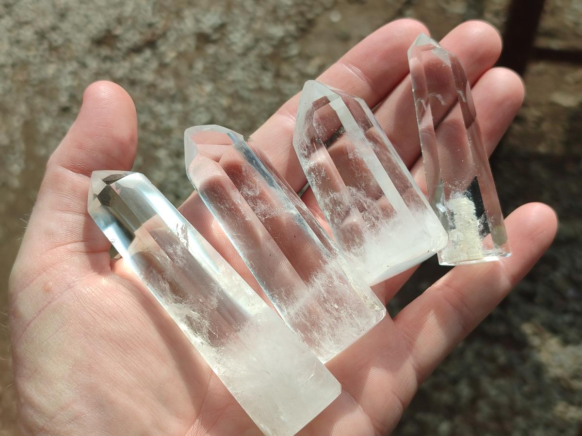 Polished Clear Quartz Crystals x 12 From Madagascar - Toprock Gemstones and Minerals 