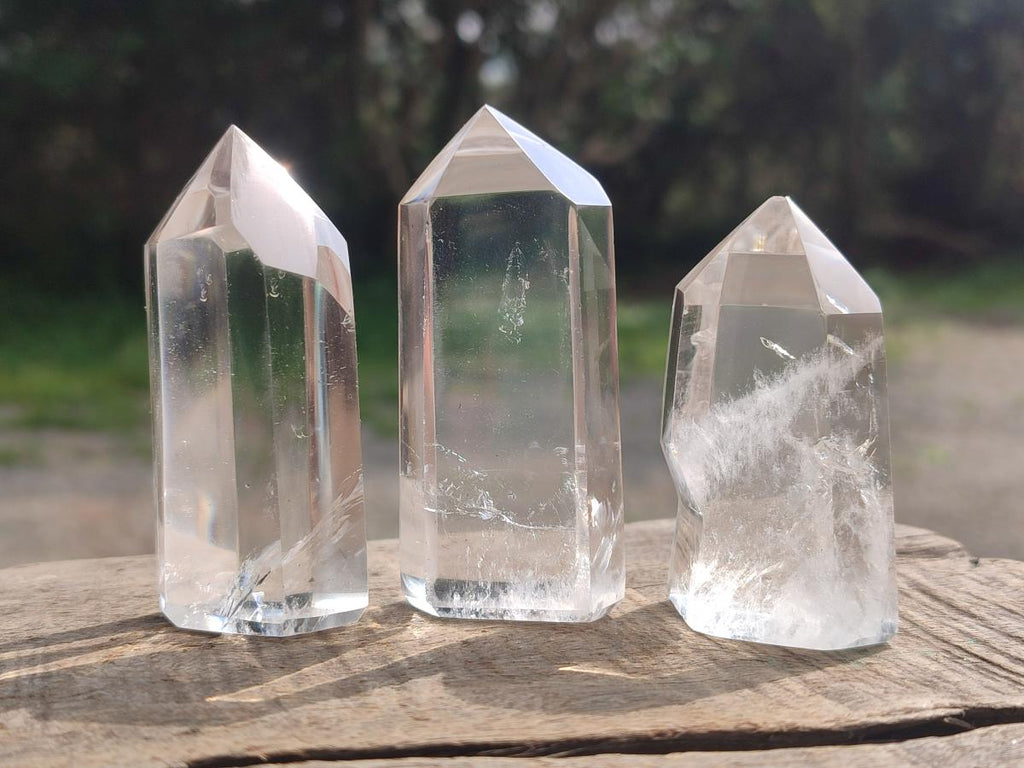 Polished Clear Quartz Crystals x 12 From Madagascar - Toprock Gemstones and Minerals 