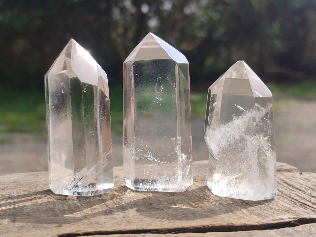 Polished Clear Quartz Crystals x 12 From Madagascar - Toprock Gemstones and Minerals 