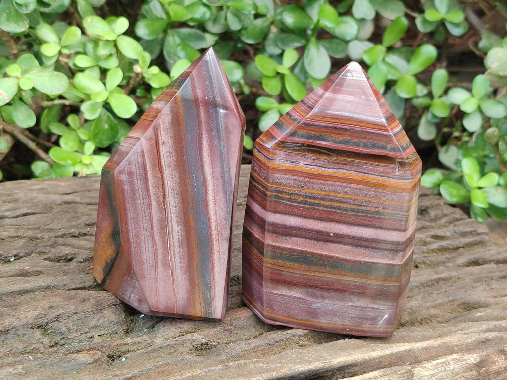 Polished Banded Tiger Iron Display Crystals x 2 From South Africa - Toprock Gemstones and Minerals 