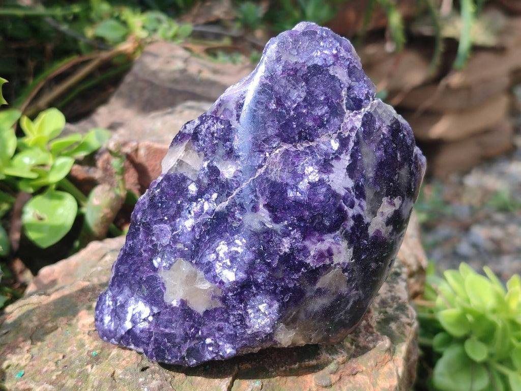Polished One Side Lithium Silver Leaf Lepidolite Specimens x 6 From Zimbabwe - Toprock Gemstones and Minerals 