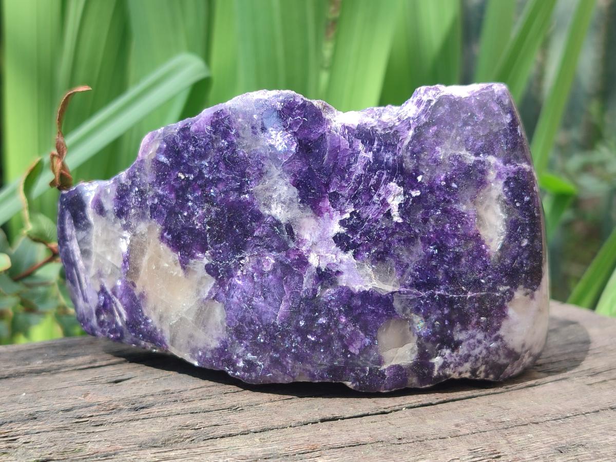 Polished One Side Lithium Silver Leaf Lepidolite Specimens x 6 From Zimbabwe - Toprock Gemstones and Minerals 