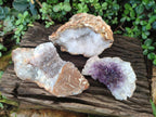 Natural Zululand Amethyst Agate Specimens x 3 From Jozini, South Africa - Toprock Gemstones and Minerals 
