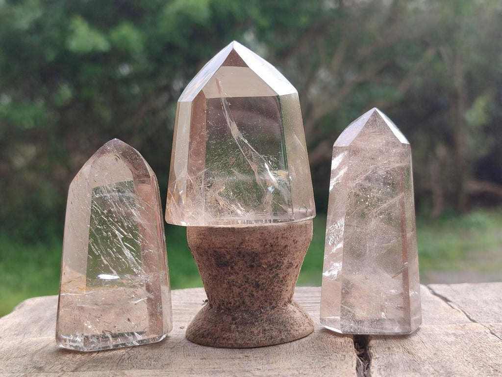 Polished Smokey Quartz Crystals x 12 From Madagascar - Toprock Gemstones and Minerals 