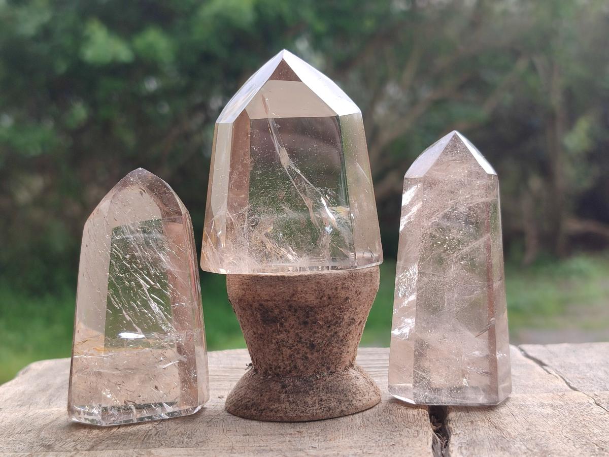 Polished Smokey Quartz Crystals x 12 From Madagascar - Toprock Gemstones and Minerals 