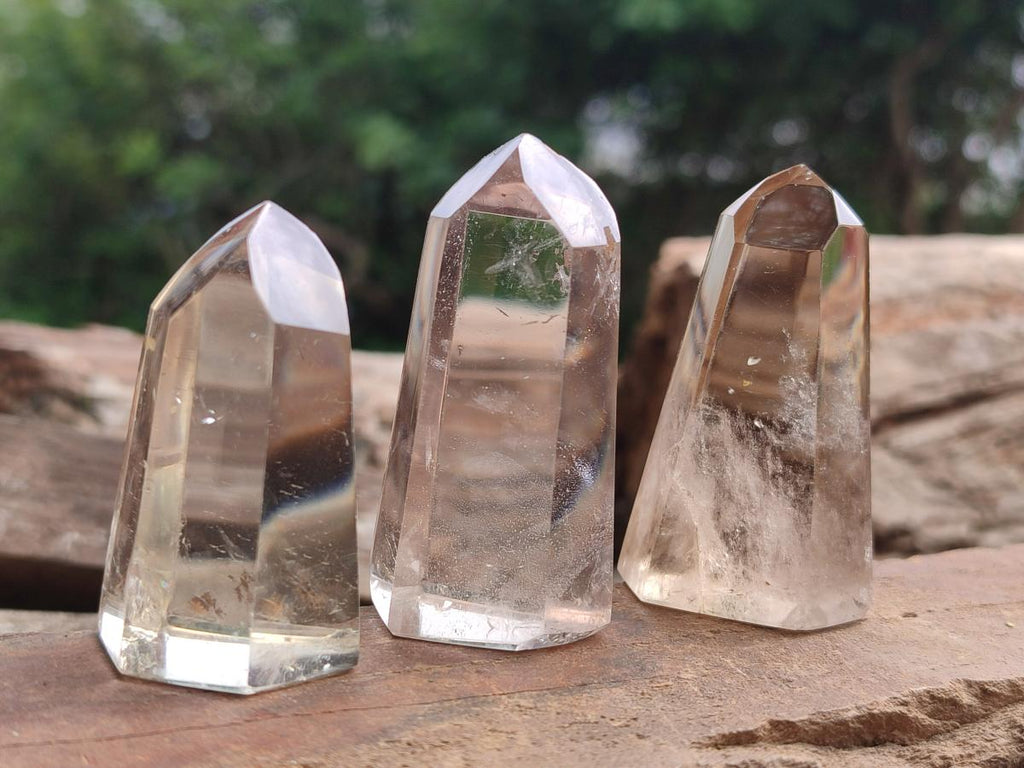 Polished Smokey Quartz Crystals x 12 From Madagascar - Toprock Gemstones and Minerals 