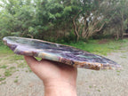 Polished XL Watermelon Fluorite Slice with Natural Edging x 1 From Uis, Namibia - Toprock Gemstones and Minerals 