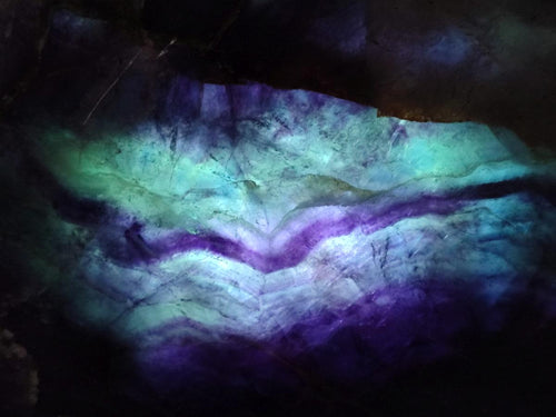 Polished XL Watermelon Fluorite Slice with Natural Edging x 1 From Uis, Namibia - Toprock Gemstones and Minerals 