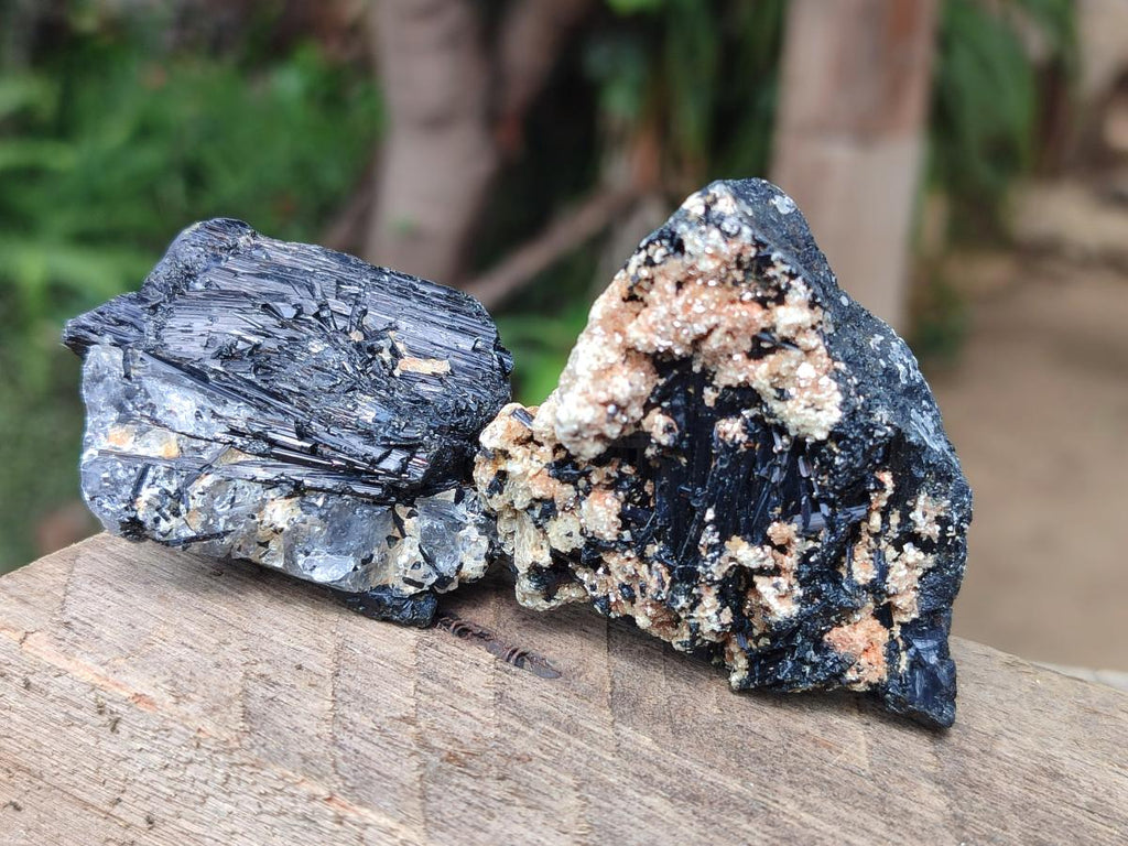 Natural Striated Schorl Black Tourmaline Crystals x 36 From Zimbabwe - Toprock Gemstones and Minerals 