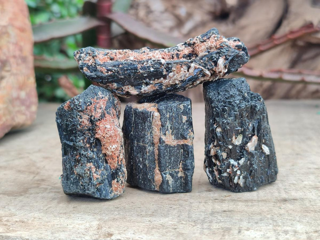 Natural Striated Schorl Black Tourmaline Crystals x 36 From Zimbabwe - Toprock Gemstones and Minerals 