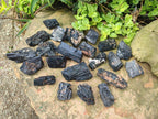 Natural Striated Schorl Black Tourmaline Crystals x 36 From Zimbabwe - Toprock Gemstones and Minerals 