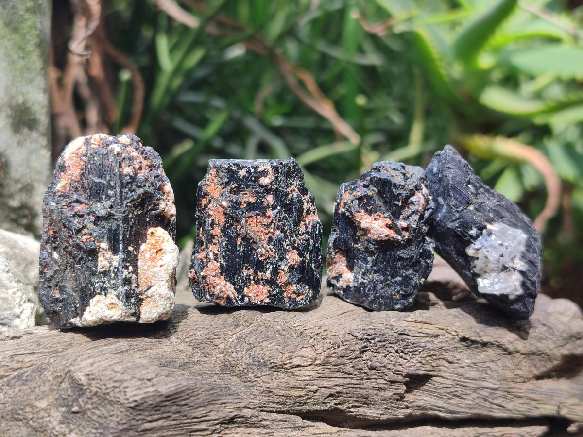 Natural Striated Schorl Black Tourmaline Crystals x 36 From Zimbabwe - Toprock Gemstones and Minerals 