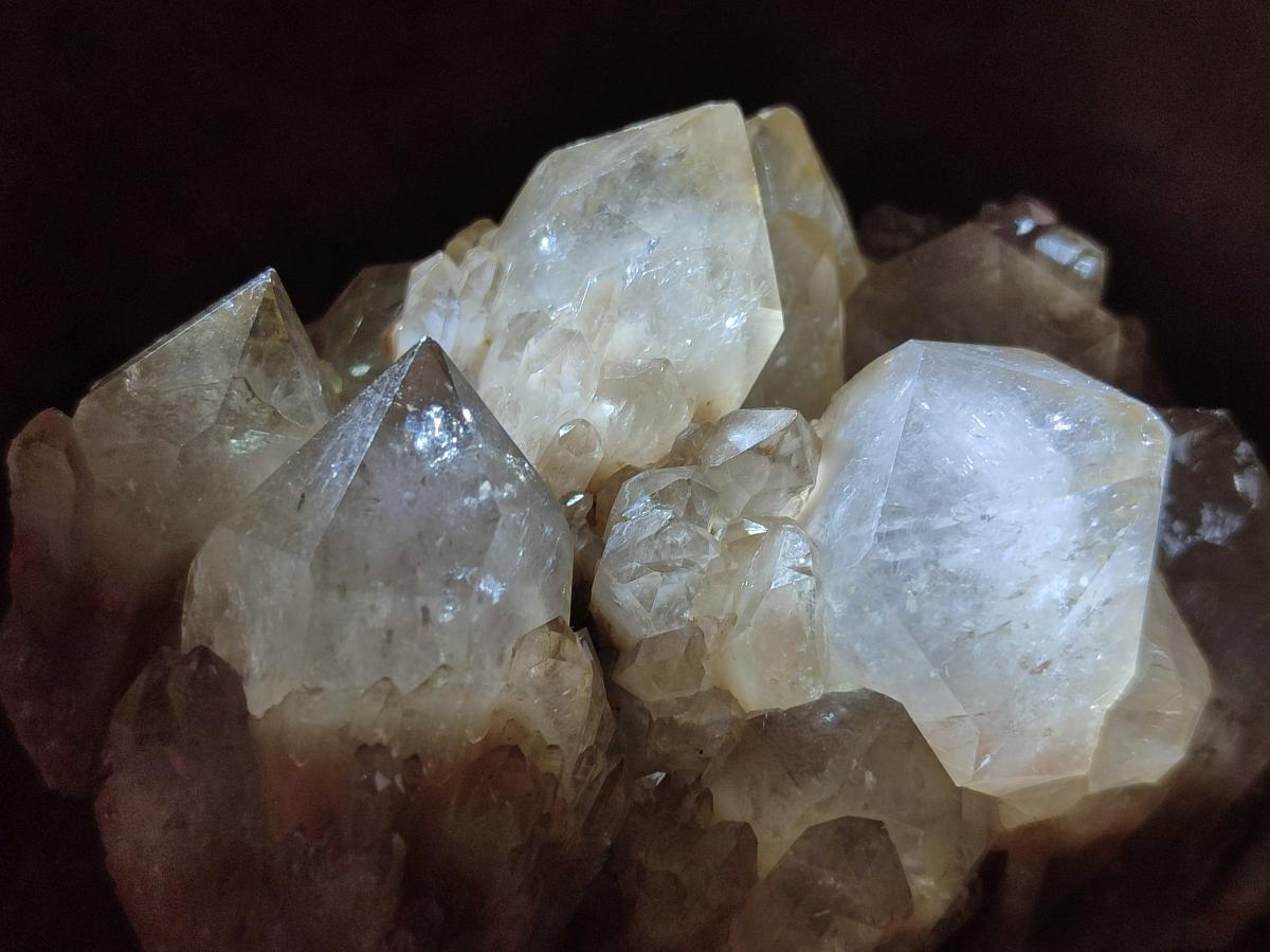 Natural Cascading White Phantom Smokey Luena Quartz Clusters x 6 From Luena, Congo - Toprock Gemstones and Minerals 