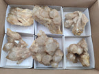 Natural Cascading White Phantom Smokey Luena Quartz Clusters x 6 From Luena, Congo - Toprock Gemstones and Minerals 