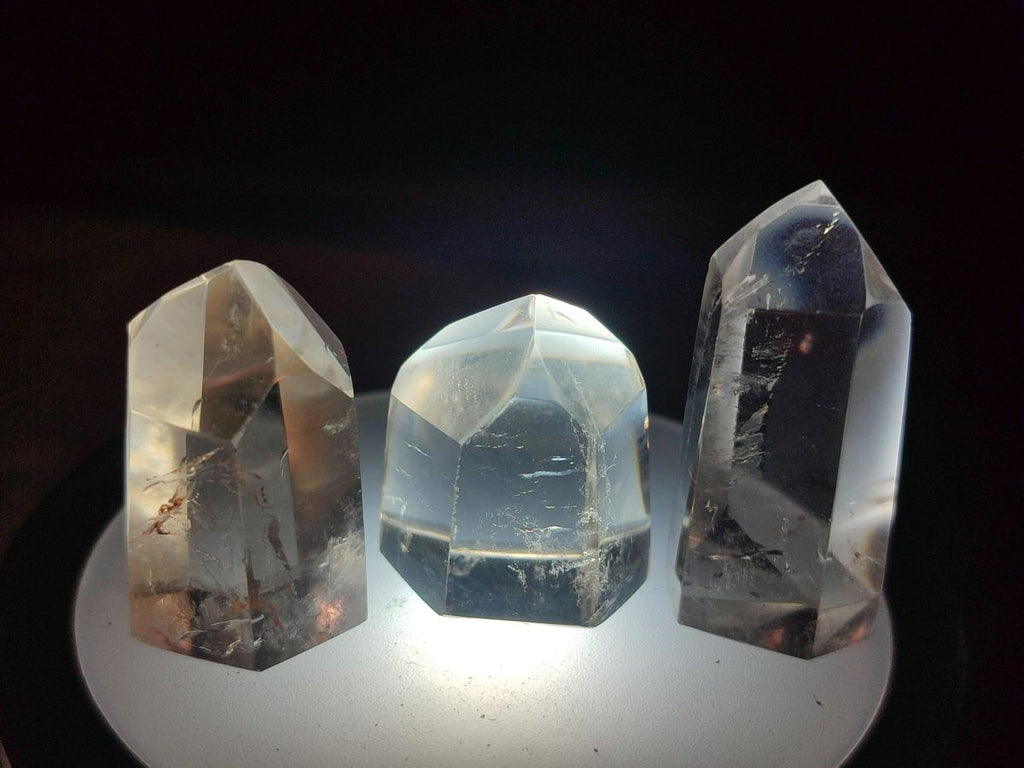 Polished Clear and Smokey Quartz Crystals x 35 From Madagascar - Toprock Gemstones and Minerals 