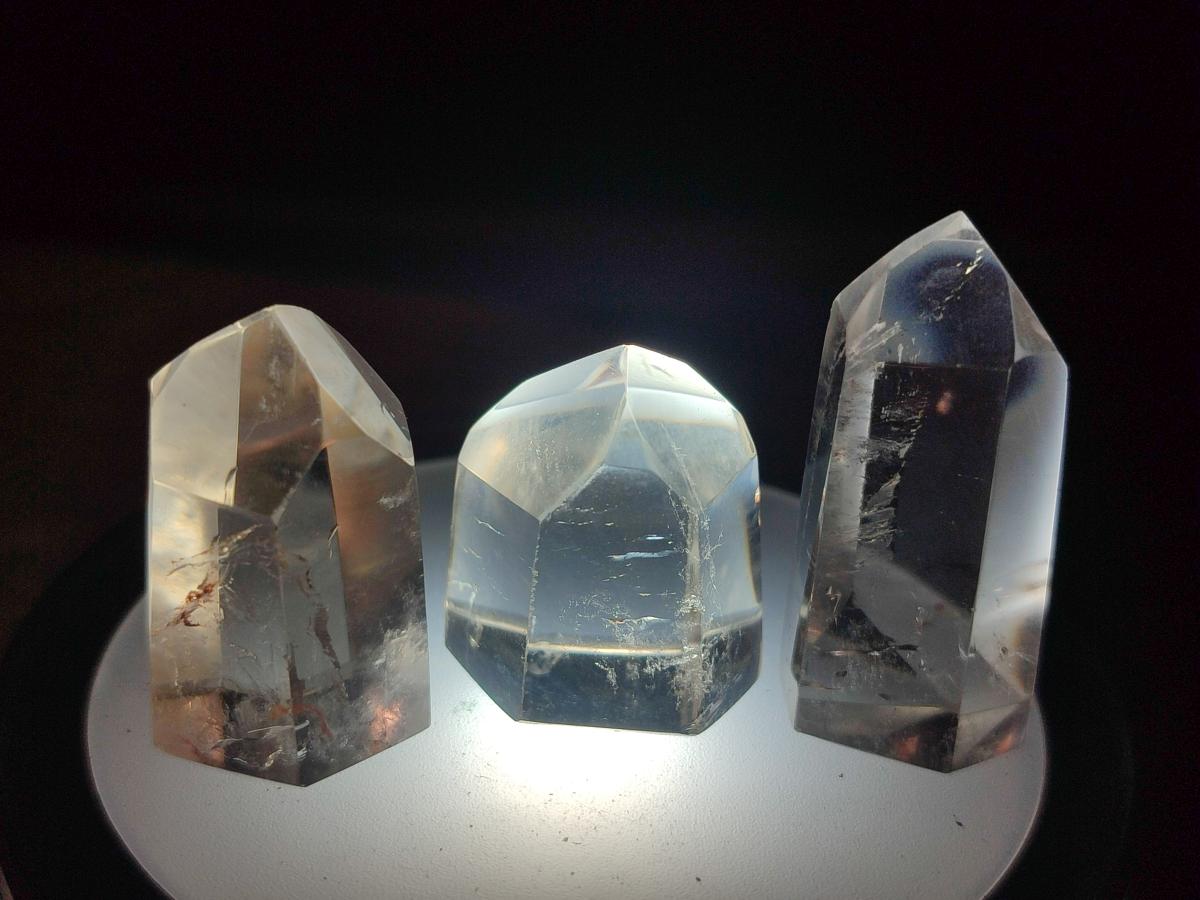 Polished Clear and Smokey Quartz Crystals x 35 From Madagascar - Toprock Gemstones and Minerals 