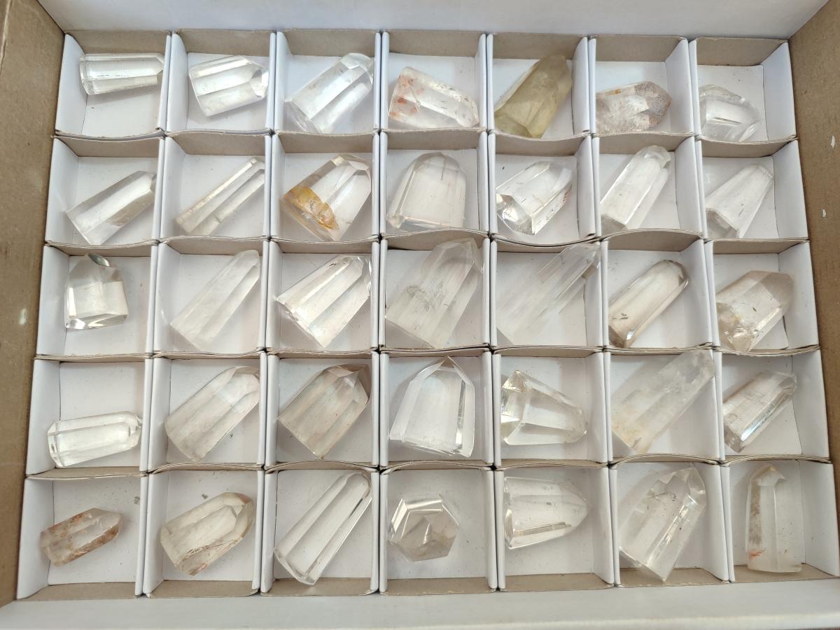 Polished Clear and Smokey Quartz Crystals x 35 From Madagascar - Toprock Gemstones and Minerals 
