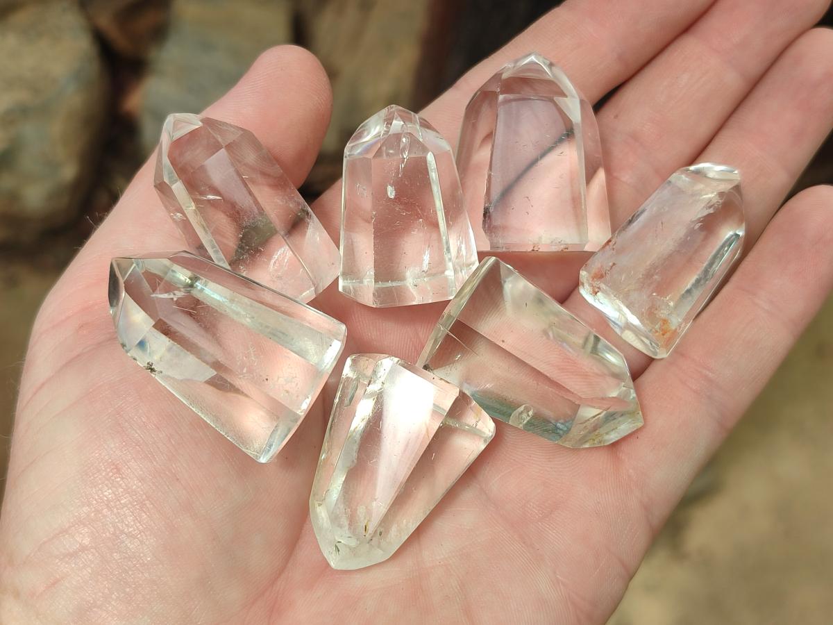Polished Clear and Smokey Quartz Crystals x 35 From Madagascar - Toprock Gemstones and Minerals 
