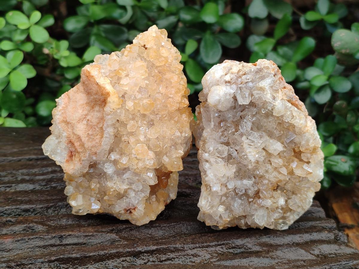 Natural Golden Limonite Quartz Clusters x 12 From Solwezi, Zambia - Toprock Gemstones and Minerals 