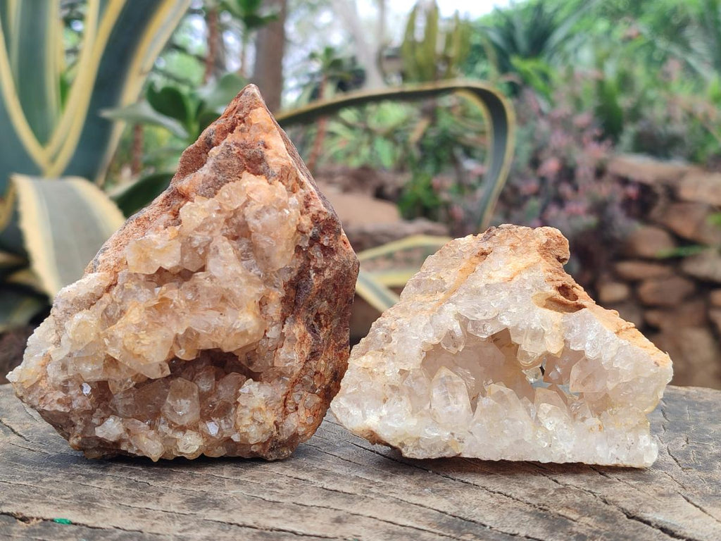 Natural Golden Limonite Quartz Clusters x 12 From Solwezi, Zambia - Toprock Gemstones and Minerals 
