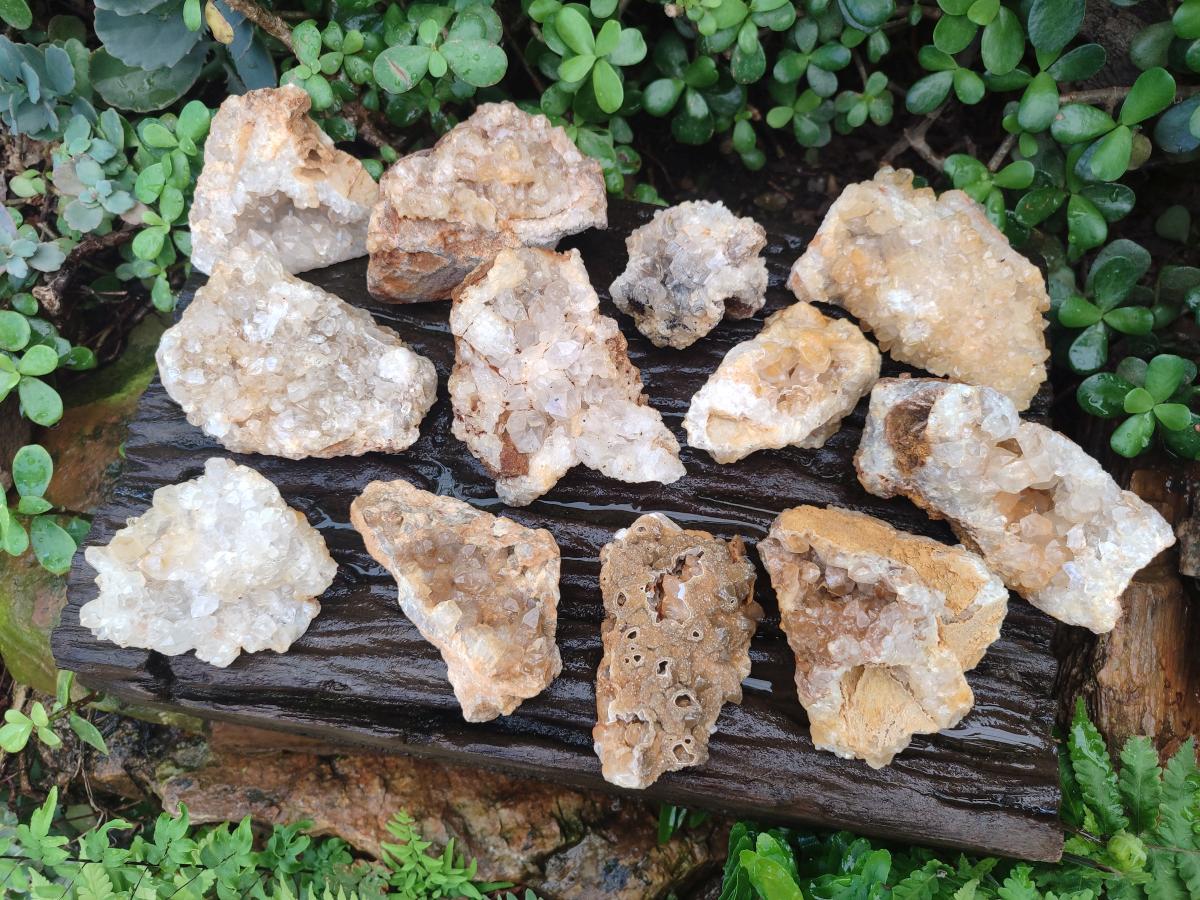 Natural Golden Limonite Quartz Clusters x 12 From Solwezi, Zambia - Toprock Gemstones and Minerals 