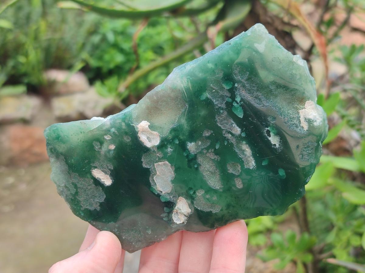 Polished One Side Mtorolite Chrysoprase Slices x 6 From Mutorashanga, Zimbabwe - Toprock Gemstones and Minerals 