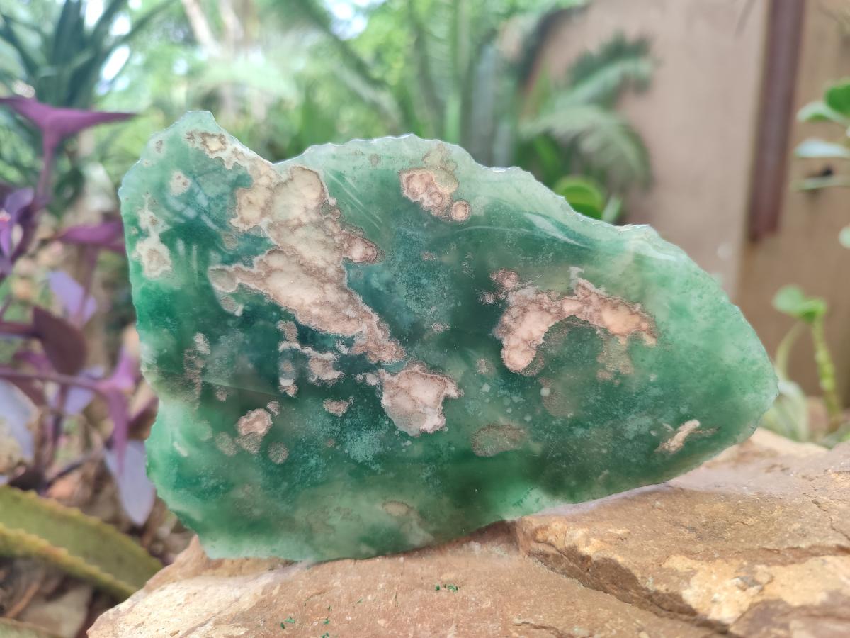 Polished One Side Mtorolite Chrysoprase Slices x 6 From Mutorashanga, Zimbabwe - Toprock Gemstones and Minerals 