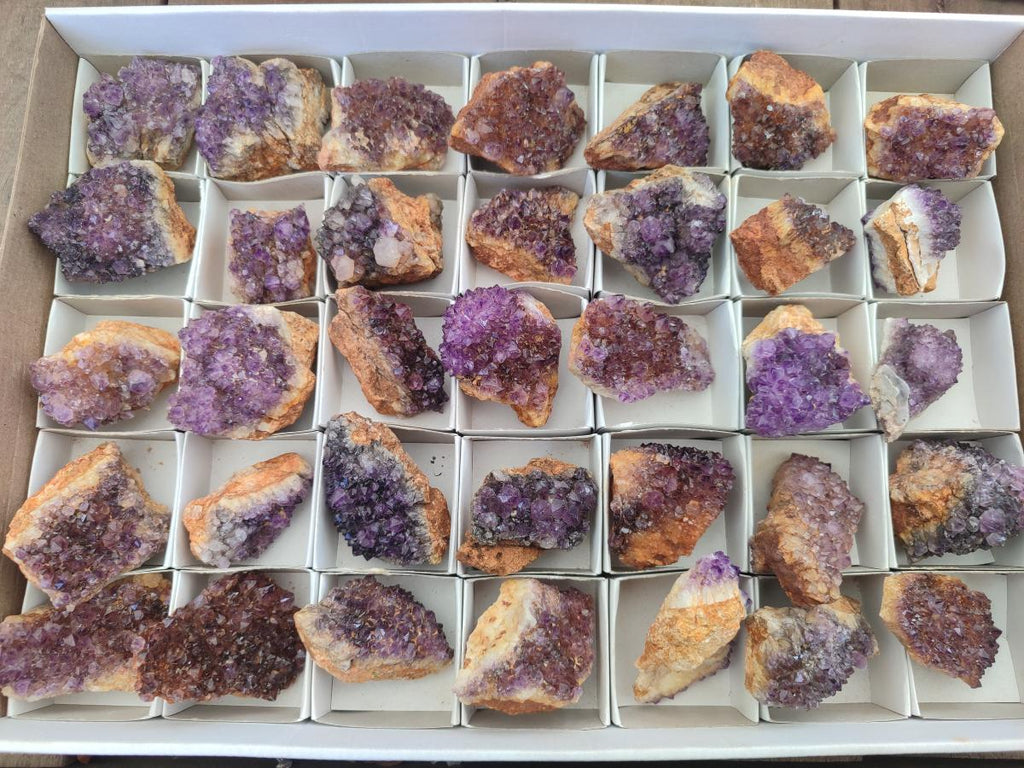 Natural Dark Purple Amethyst Clusters x 35 From Boekenhouthoek, South Africa - Toprock Gemstones and Minerals 