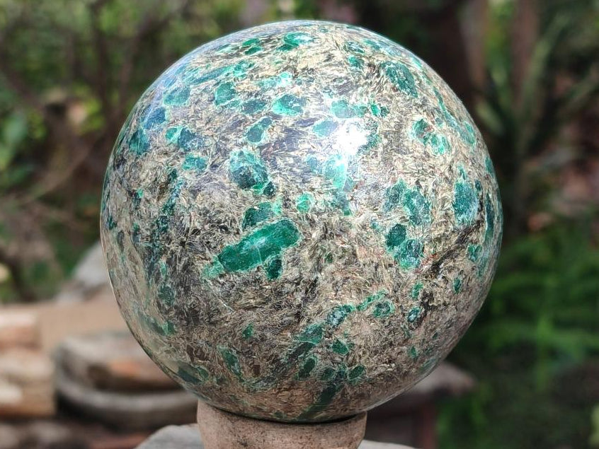 Polished Large Emerald Mica 'Mutokolite' Sphere x 1 From Mutoko, Zimbabwe - Toprock Gemstones and Minerals 