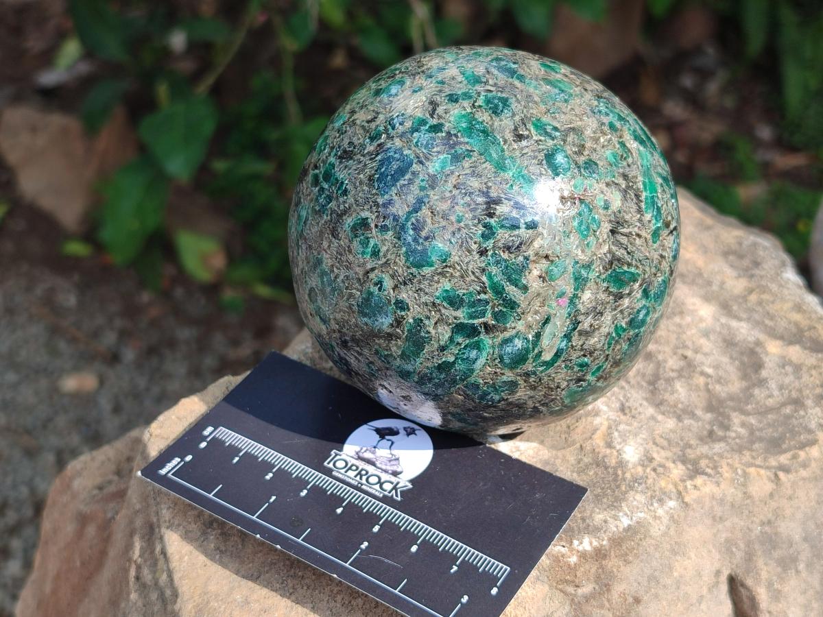 Polished Large Emerald Mica 'Mutokolite' Sphere x 1 From Mutoko, Zimbabwe - Toprock Gemstones and Minerals 