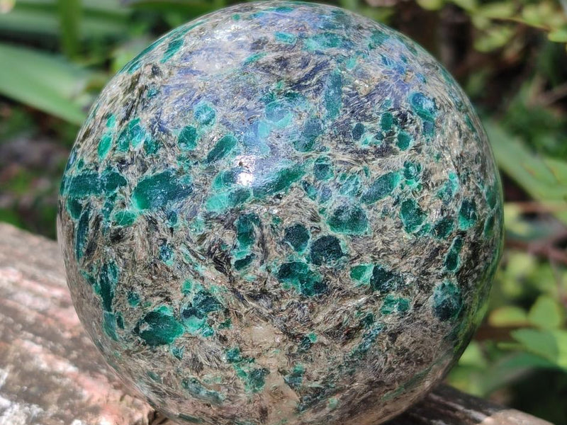Polished Large Emerald Mica 'Mutokolite' Sphere x 1 From Mutoko, Zimbabwe - Toprock Gemstones and Minerals 