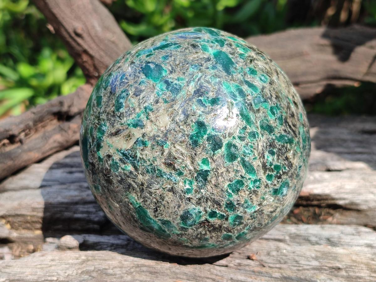 Polished Large Emerald Mica 'Mutokolite' Sphere x 1 From Mutoko, Zimbabwe - Toprock Gemstones and Minerals 