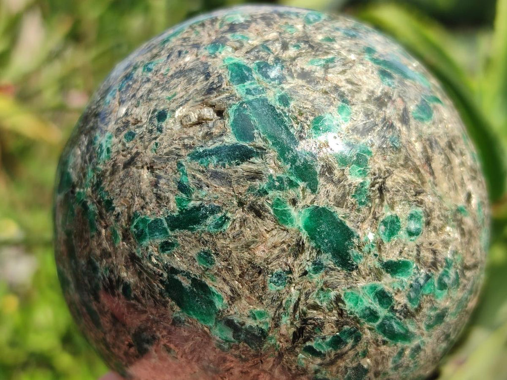 Polished Large Emerald Mica 'Mutokolite' Sphere x 1 From Mutoko, Zimbabwe - Toprock Gemstones and Minerals 