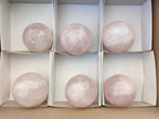 Polished Gemmy Star Rose Quartz Spheres x 6 From Madagascar - Toprock Gemstones and Minerals 