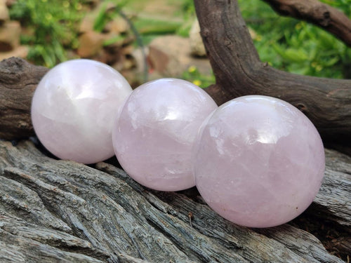 Polished Gemmy Star Rose Quartz Spheres x 6 From Madagascar - Toprock Gemstones and Minerals 