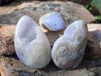 Polished and Natural Blue Lace Agate Free Forms x 17 From Nsanje, Malawi - Toprock Gemstones and Minerals 