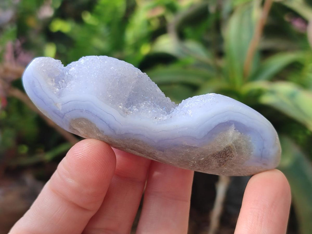 Polished and Natural Blue Lace Agate Free Forms x 17 From Nsanje, Malawi - Toprock Gemstones and Minerals 