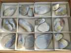 Polished and Natural Blue Lace Agate Free Forms x 17 From Nsanje, Malawi - Toprock Gemstones and Minerals 