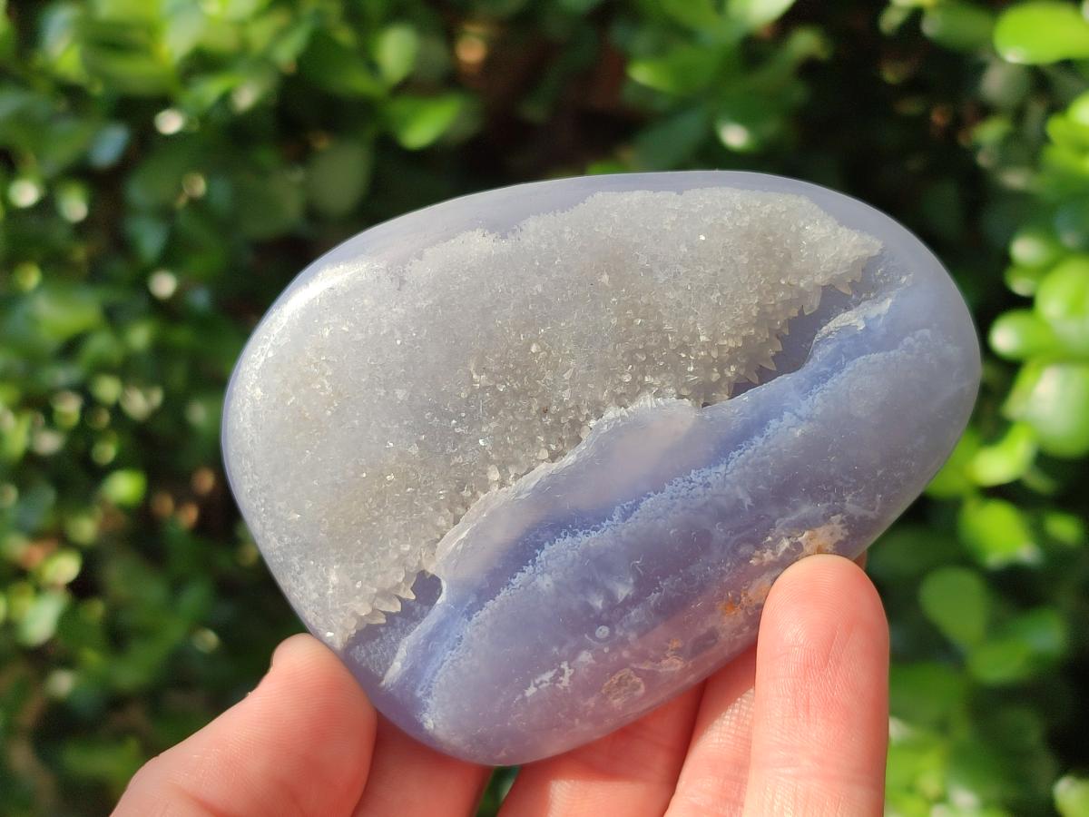 Polished and Natural Blue Lace Agate Free Forms x 17 From Nsanje, Malawi - Toprock Gemstones and Minerals 