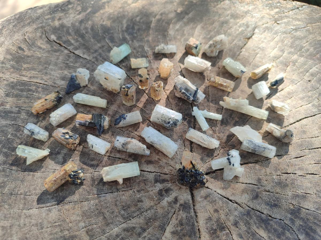 Natural Aquamarine Specimens with Goshenite and Black Tourmaline x 70 From Erongo, Namibia - Toprock Gemstones and Minerals 