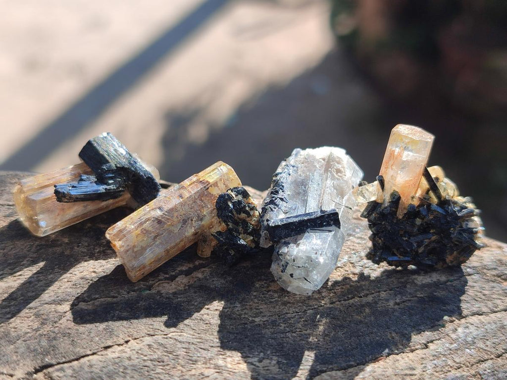 Natural Aquamarine Specimens with Goshenite and Black Tourmaline x 70 From Erongo, Namibia - Toprock Gemstones and Minerals 