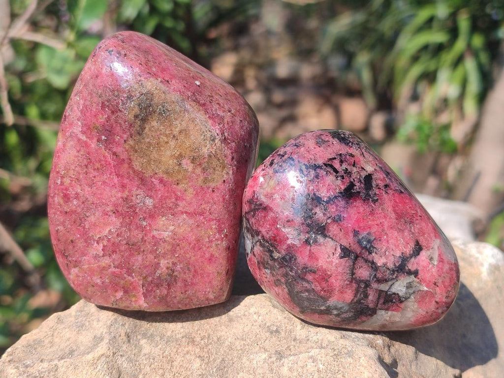 Polished Mix of Red Rhodesian Rhodonite Pieces x 4 From Rhusinga, Zimbabwe - Toprock Gemstones and Minerals 