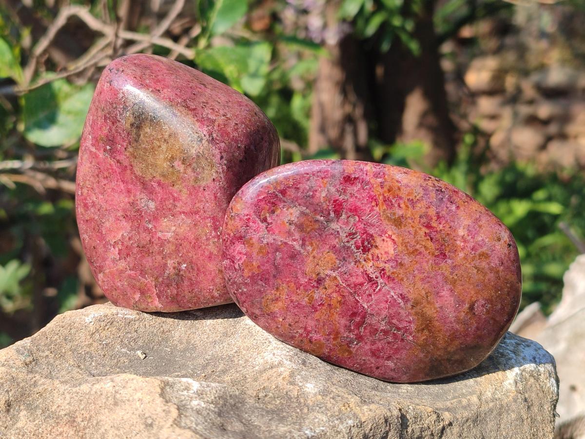 Polished Mix of Red Rhodesian Rhodonite Pieces x 4 From Rhusinga, Zimbabwe - Toprock Gemstones and Minerals 