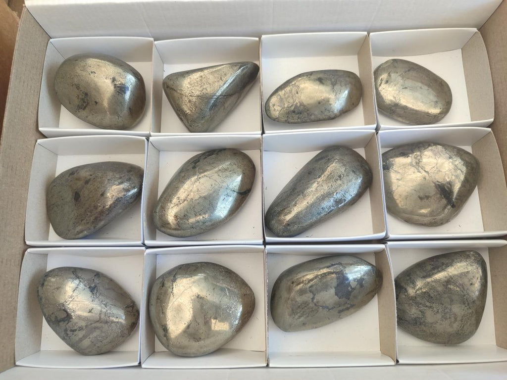 Polished Basalt Pharaoh Stone Free Forms x 12 From Iron Duke Mine, Zimbabwe - Toprock Gemstones and Minerals 