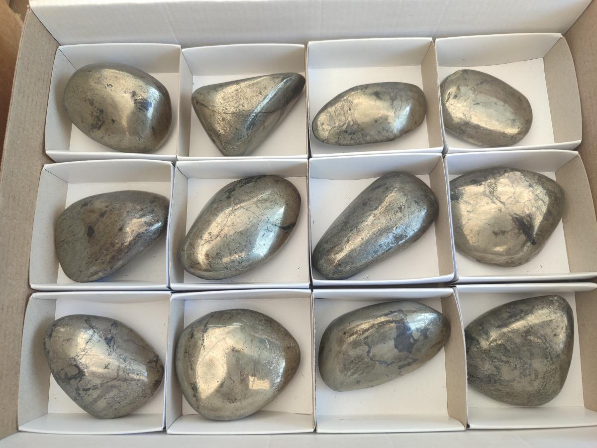 Polished Basalt Pharaoh Stone Free Forms x 12 From Iron Duke Mine, Zimbabwe - Toprock Gemstones and Minerals 